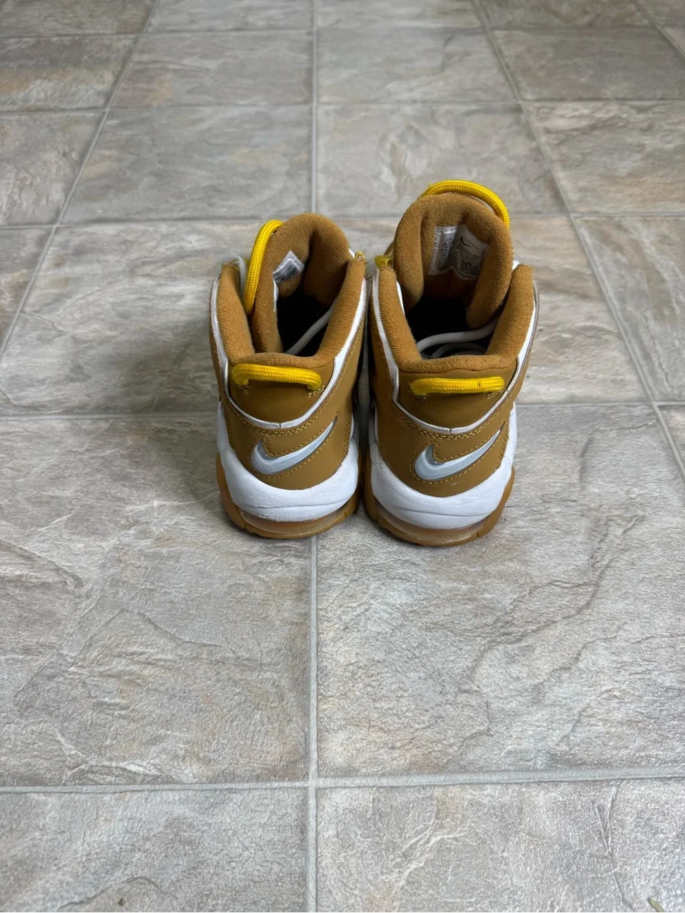 Nike Air More Uptempo Wheat GS Shoe Size 4.5Y Tan Preowned